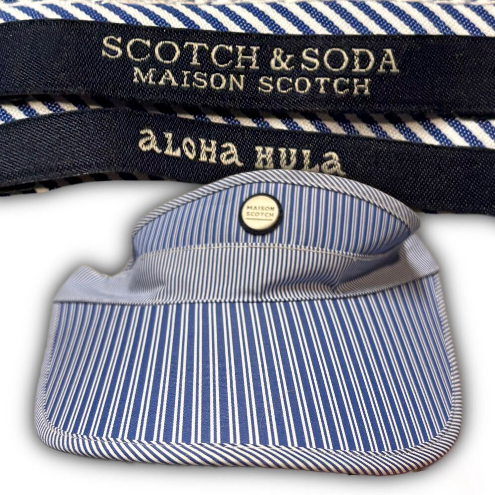 Maison Scotch & Soda Striped Wide Brim Visor